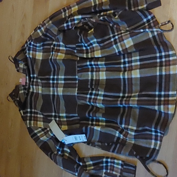 3/$40 Paisley Sky Plaid Shirt Sz XL - Picture 5 of 6